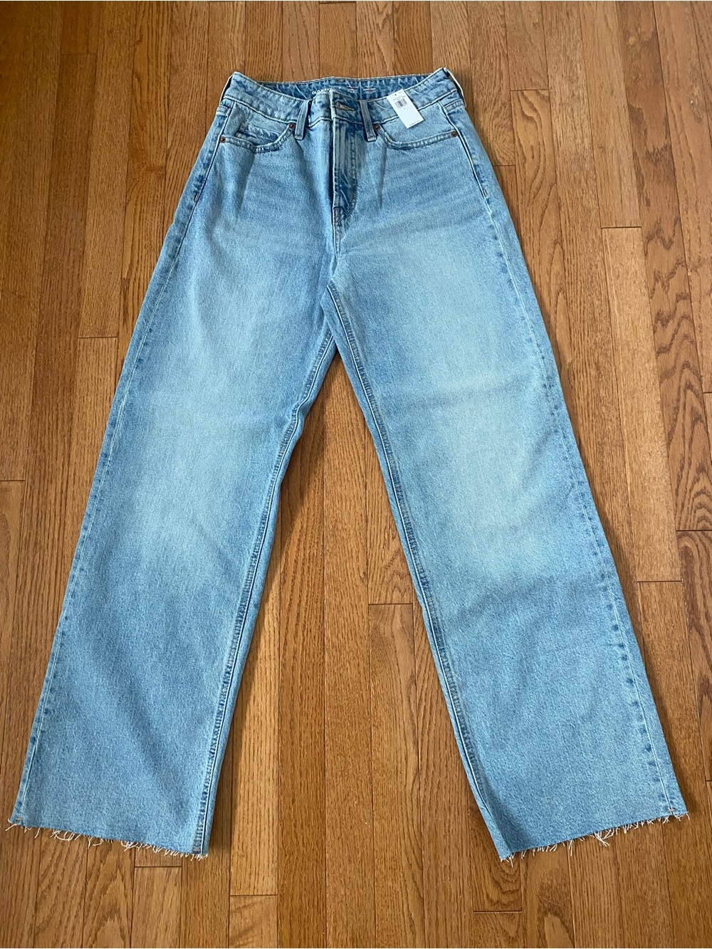 Old Navy Light Blue Wide Leg Jeans with Frayed Hem